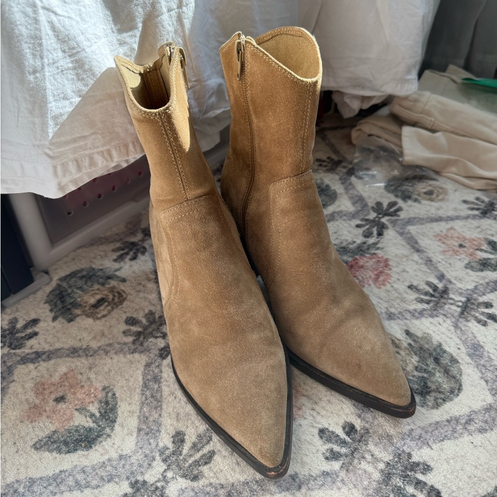 Jeffrey Campbell | Tan Suede Western Booties